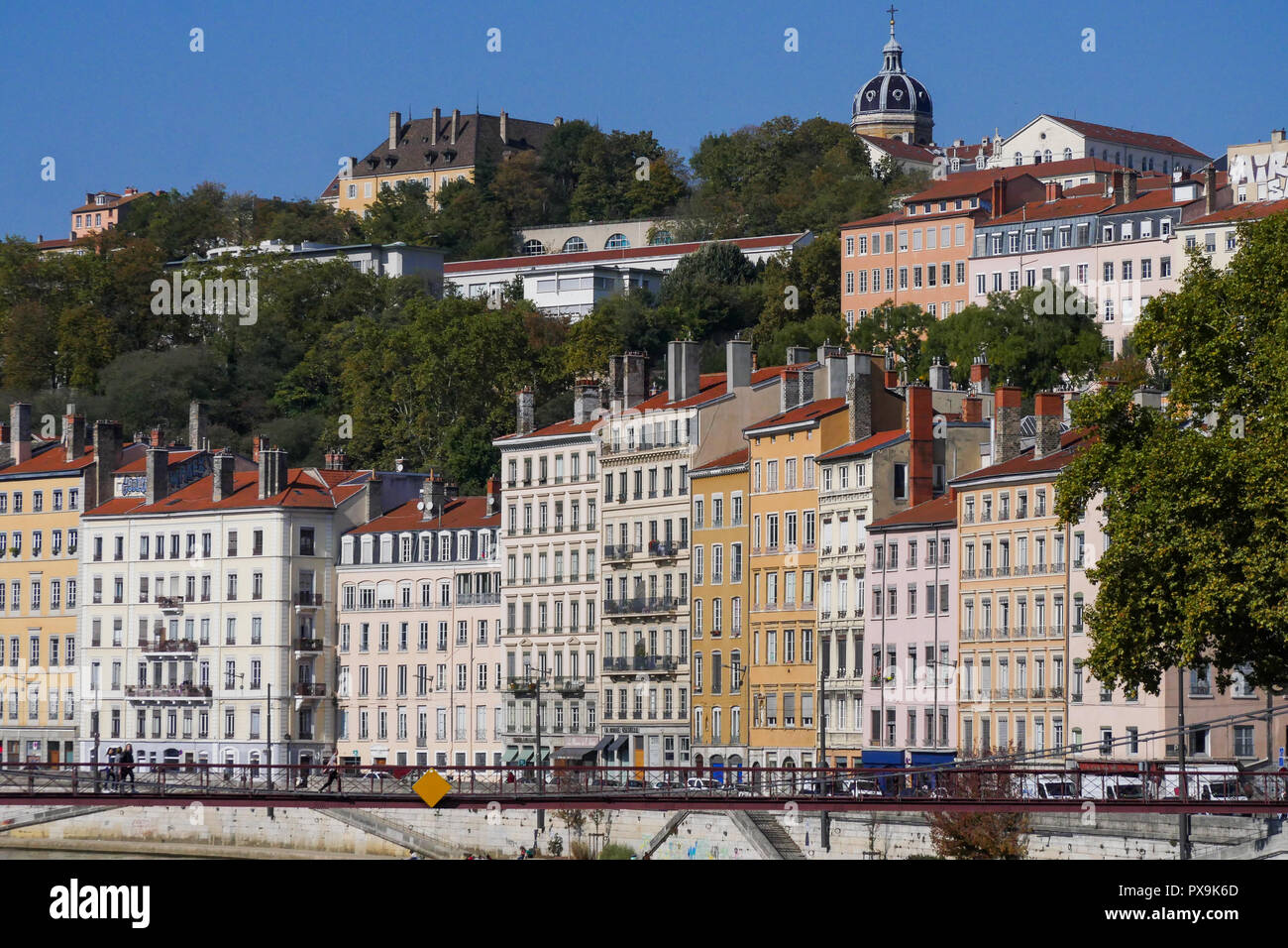 Río Quays, Lyon, Francia. Foto de stock