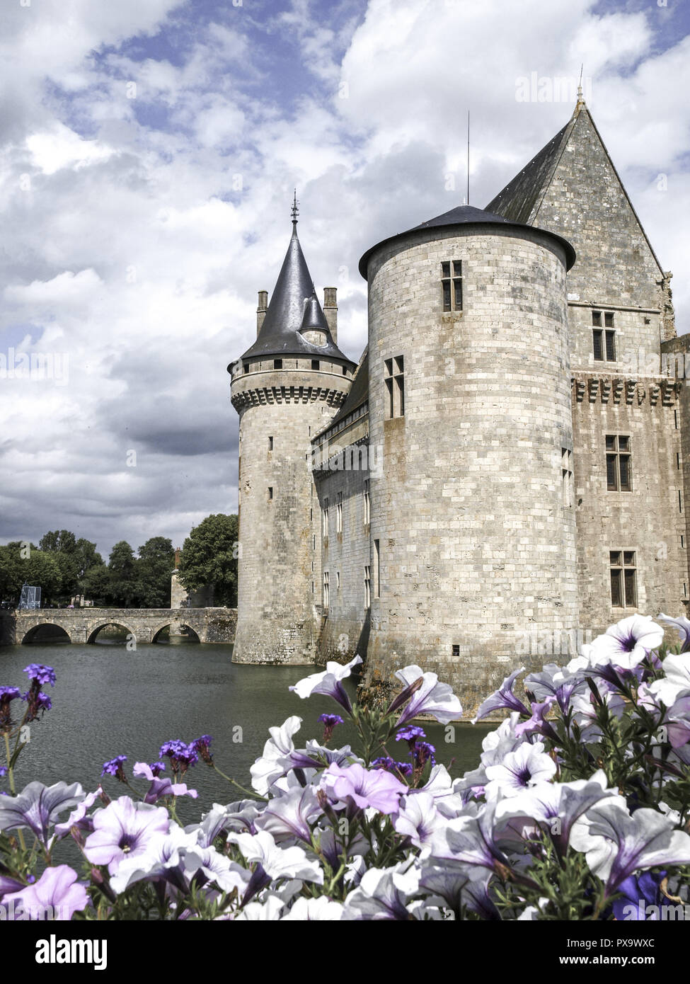 Castillo del Loira, el castillo de Sully sur Loire, Francia, Valle del Loira, Sully sur Loire Foto de stock