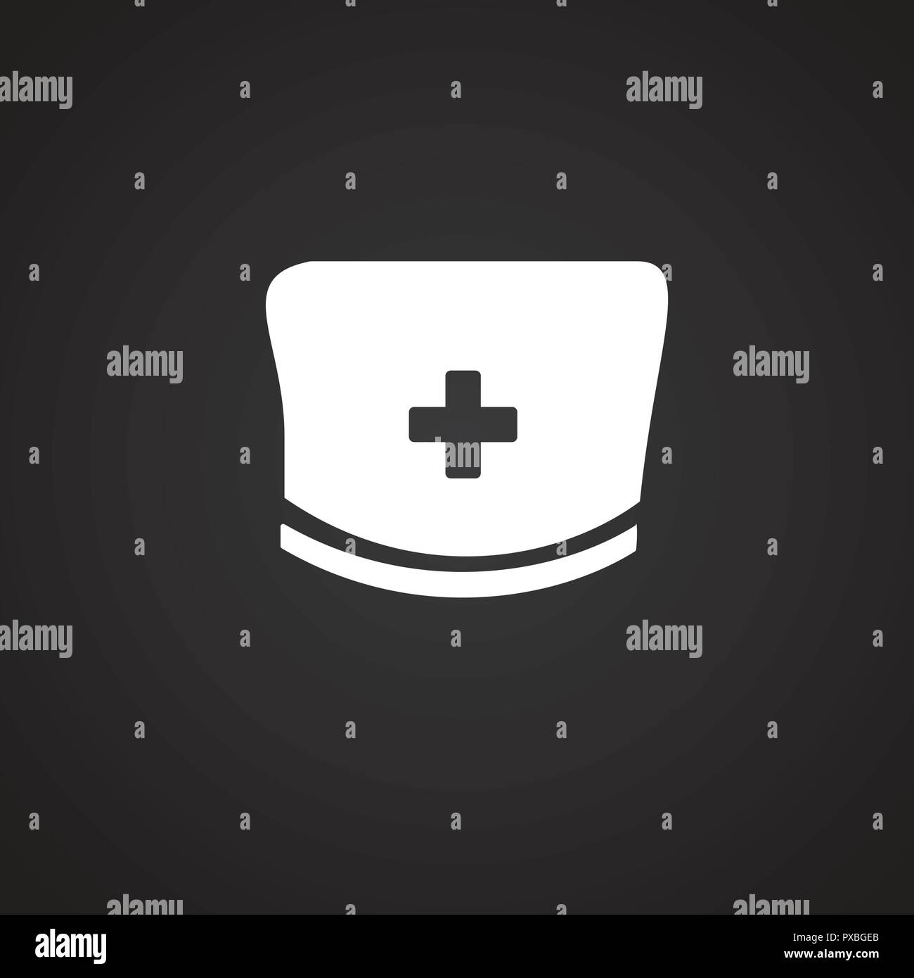 Medical sombrero sobre fondo negro Ilustración del Vector