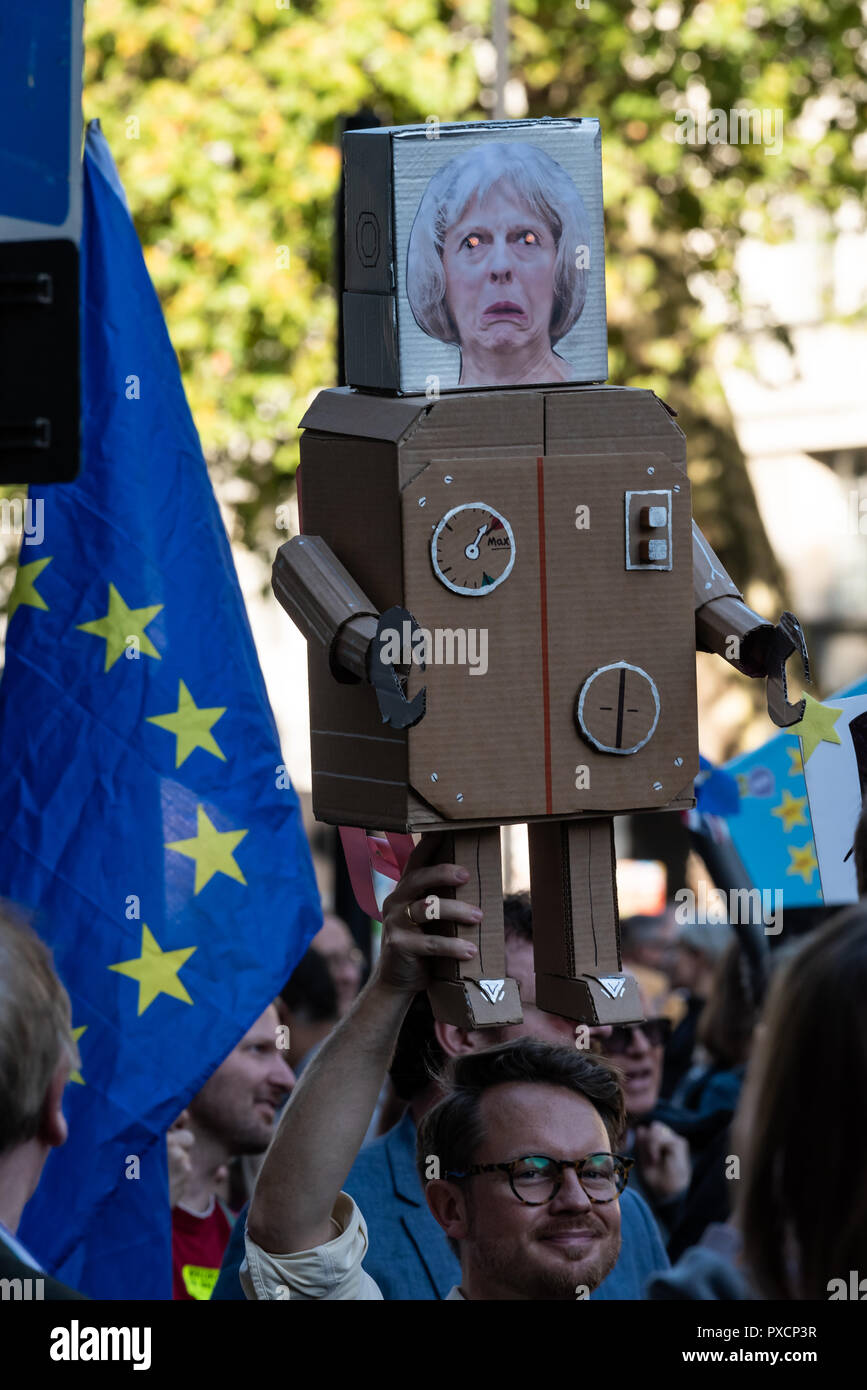 Los manifestantes de marzo como parte del voto popular de marzo en Londres, Reino Unido. Foto de stock