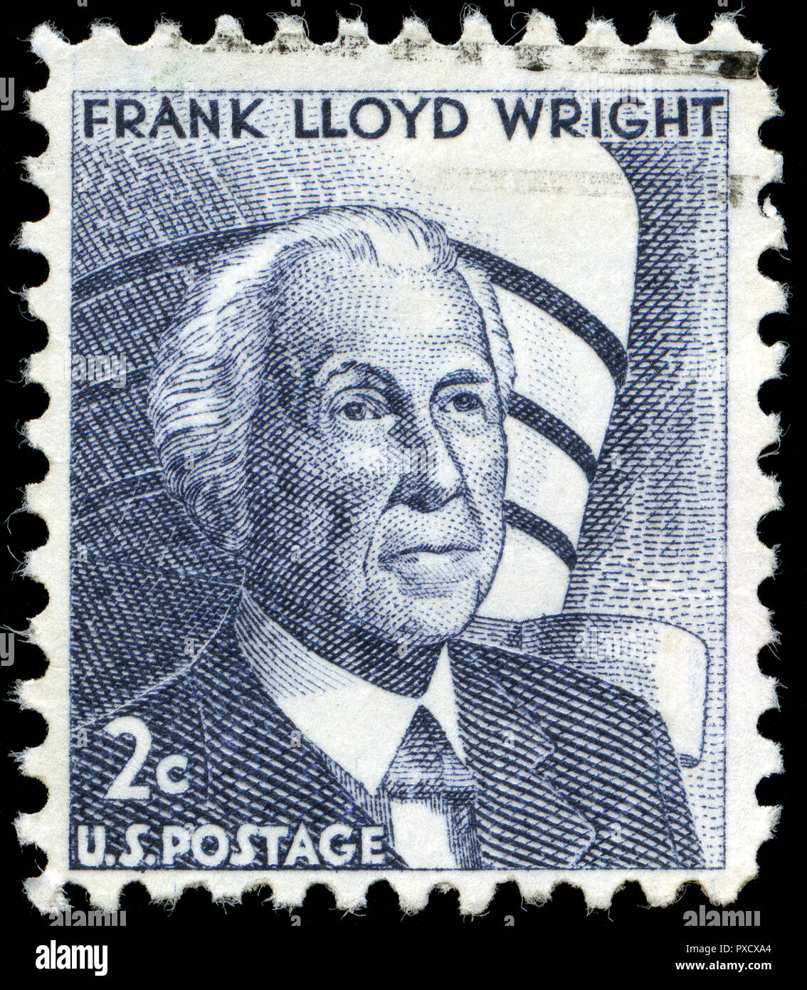 Sello postal de los Estados Unidos de América (EUA), en la famosa serie estadounidenses emitidas en Foto de stock