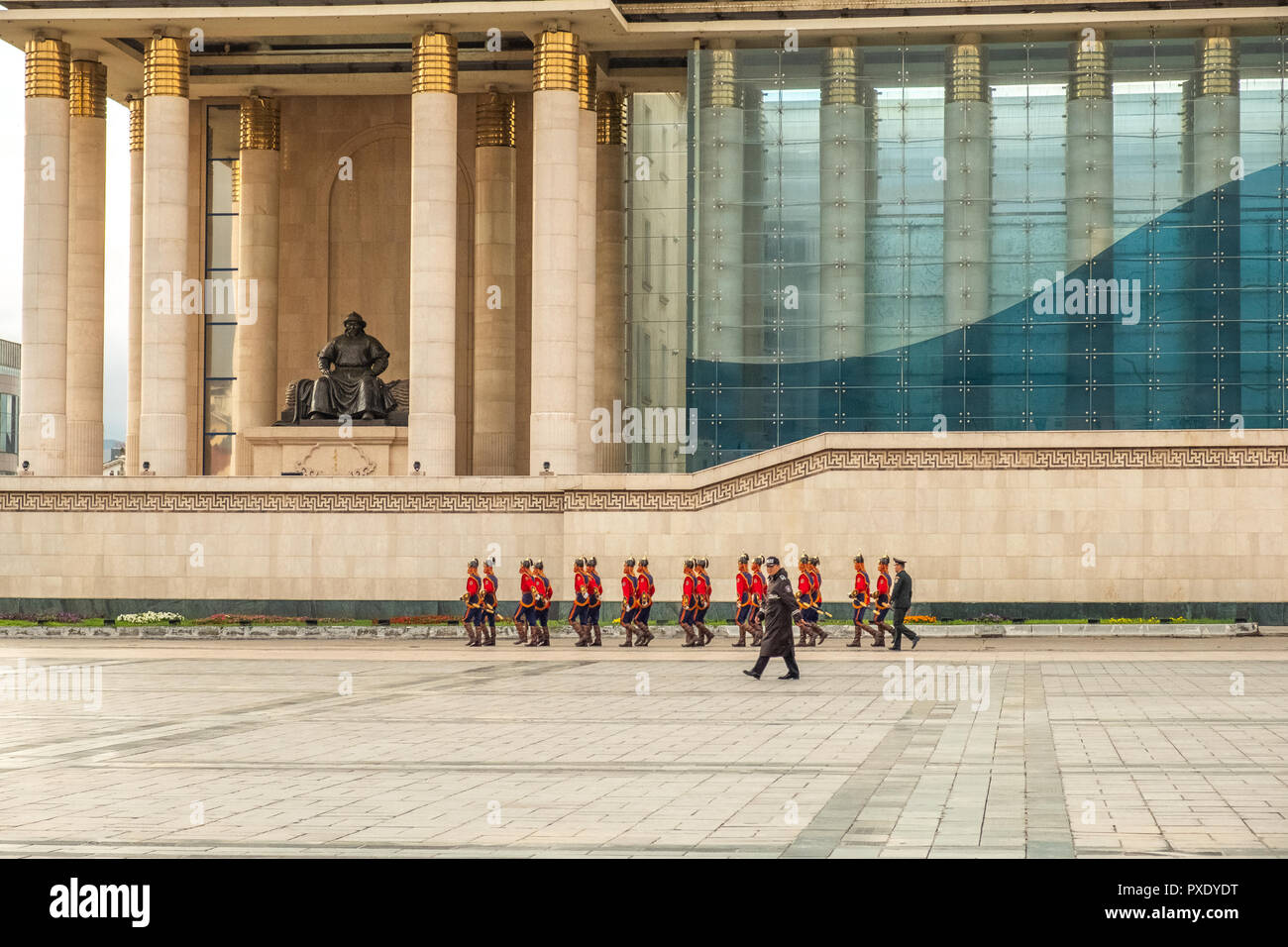 Ceremonia de la bandera del Estado de Mongolia Foto de stock