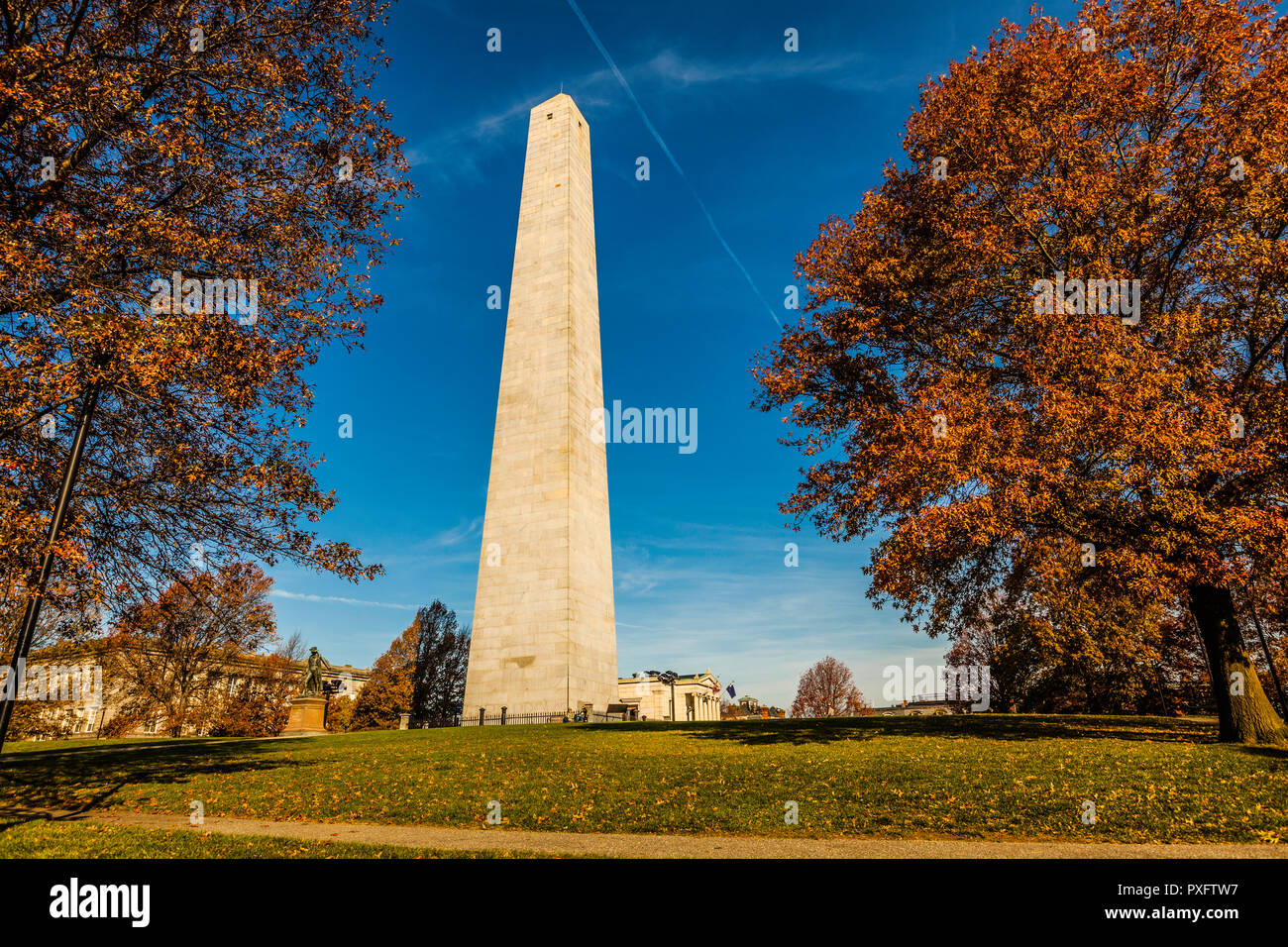 Bunker hill Monument   en Boston, Massachusetts, EE.UU. Foto de stock