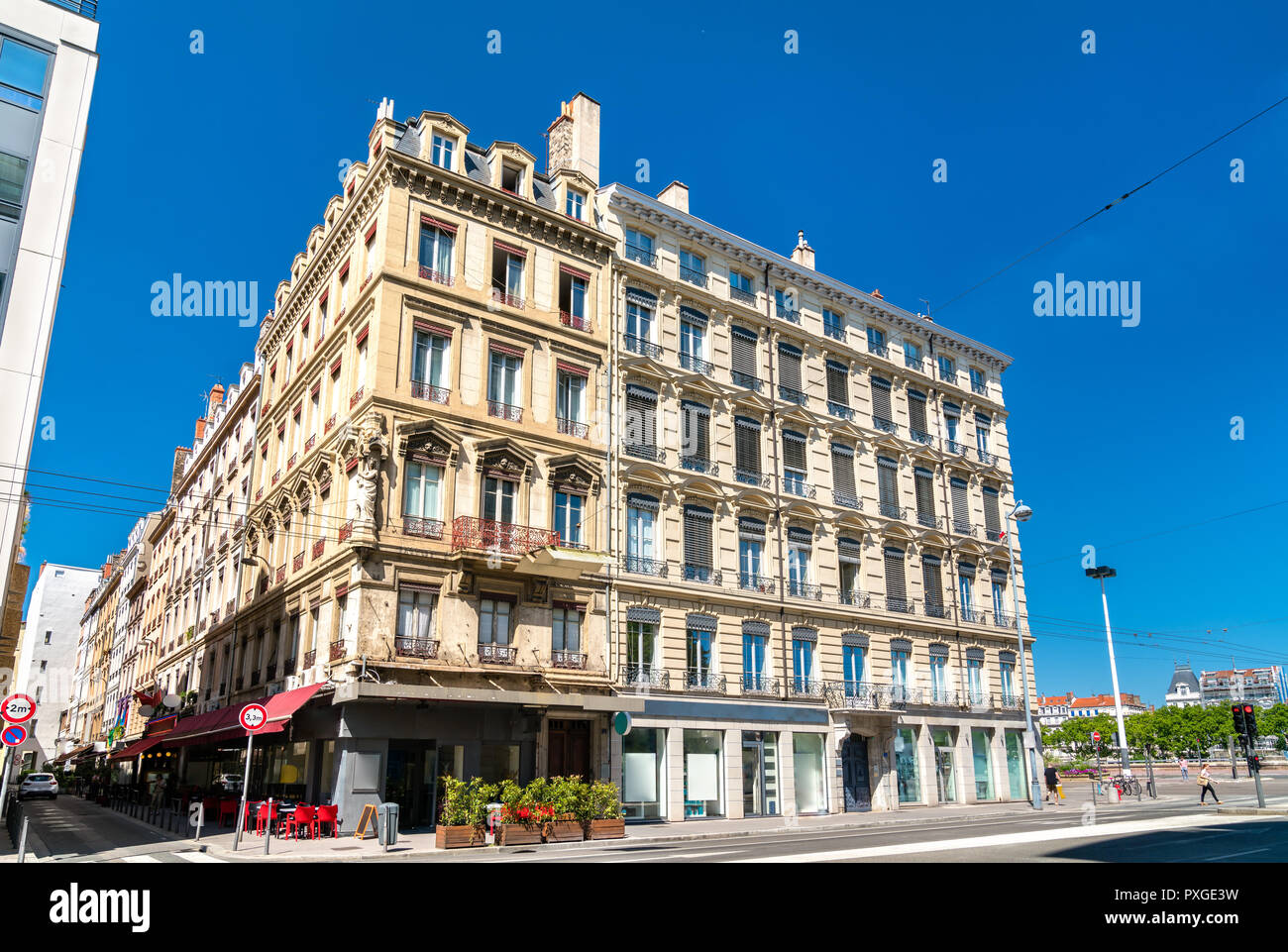 Arquitectura francesa en el centro de la ciudad de Lyon Foto de stock