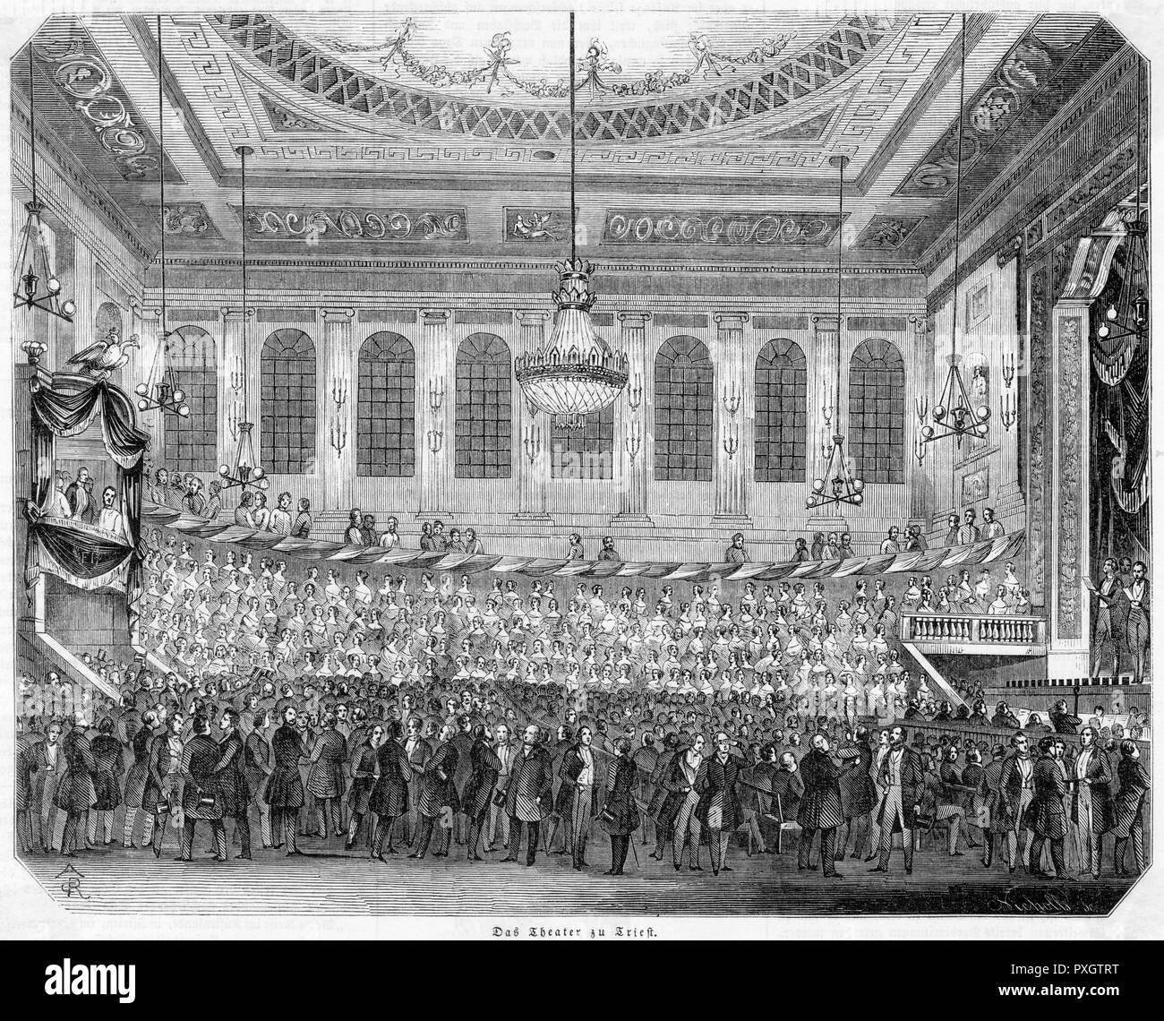 TEATRO TRIESTE, 1845 KM Foto de stock