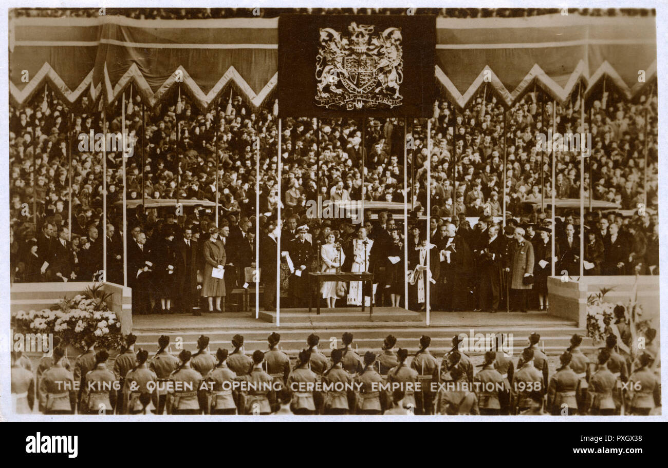 Rey Jorge VI en la Ceremonia de Apertura - Exposición del Imperio Foto de stock