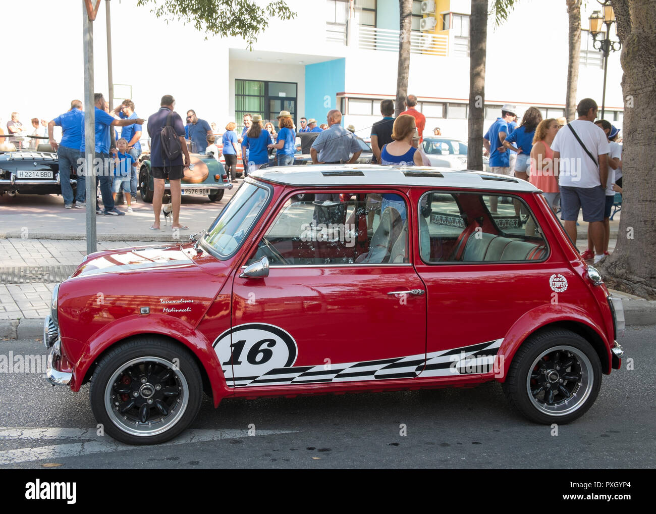 Classic Mini coche clásico celebrada en Torremolinos, Málaga, España. Foto de stock
