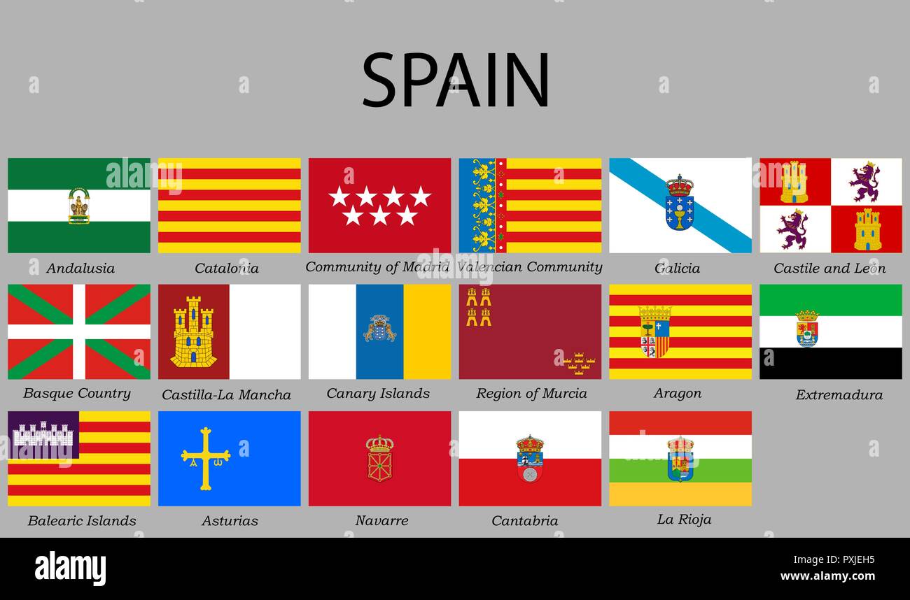 También Agarrar Delgado Banderas de todas las provincias de España. Vector illustraion Imagen  Vector de stock - Alamy