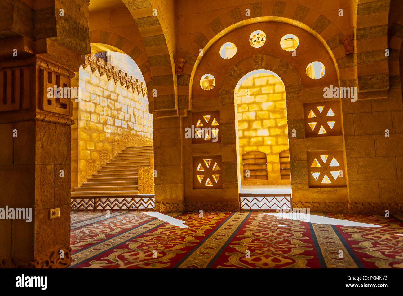 Al interior de la mezquita Mustafa, el Sinaí, Egipto Foto de stock