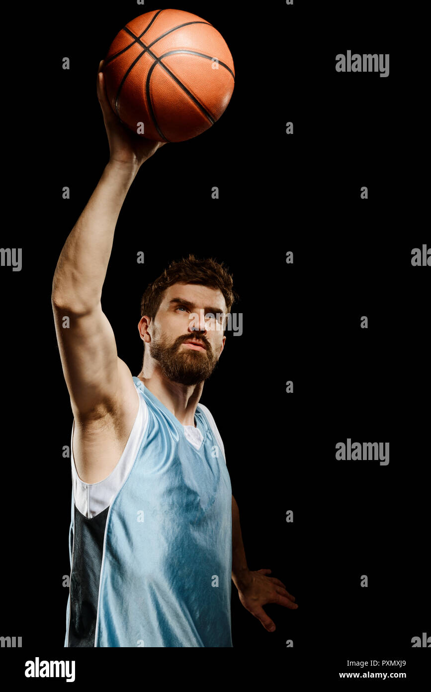 Tiro de gancho de jugador de baloncesto Fotografía de stock - Alamy