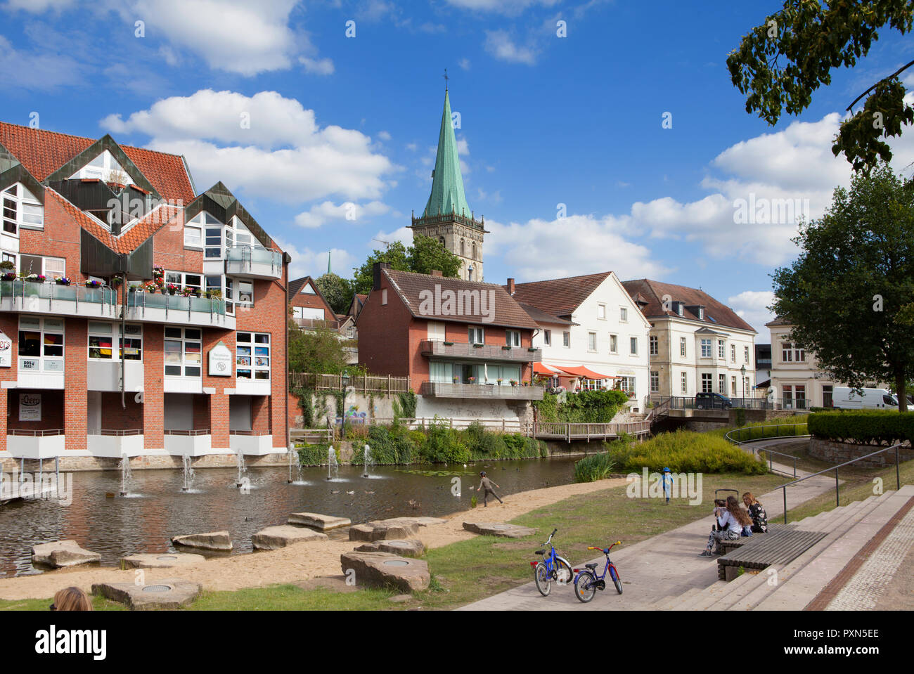 Paisaje urbano de Lüdinghausen, Münsterland, Renania del Norte-Westfalia, Alemania, Europa Foto de stock