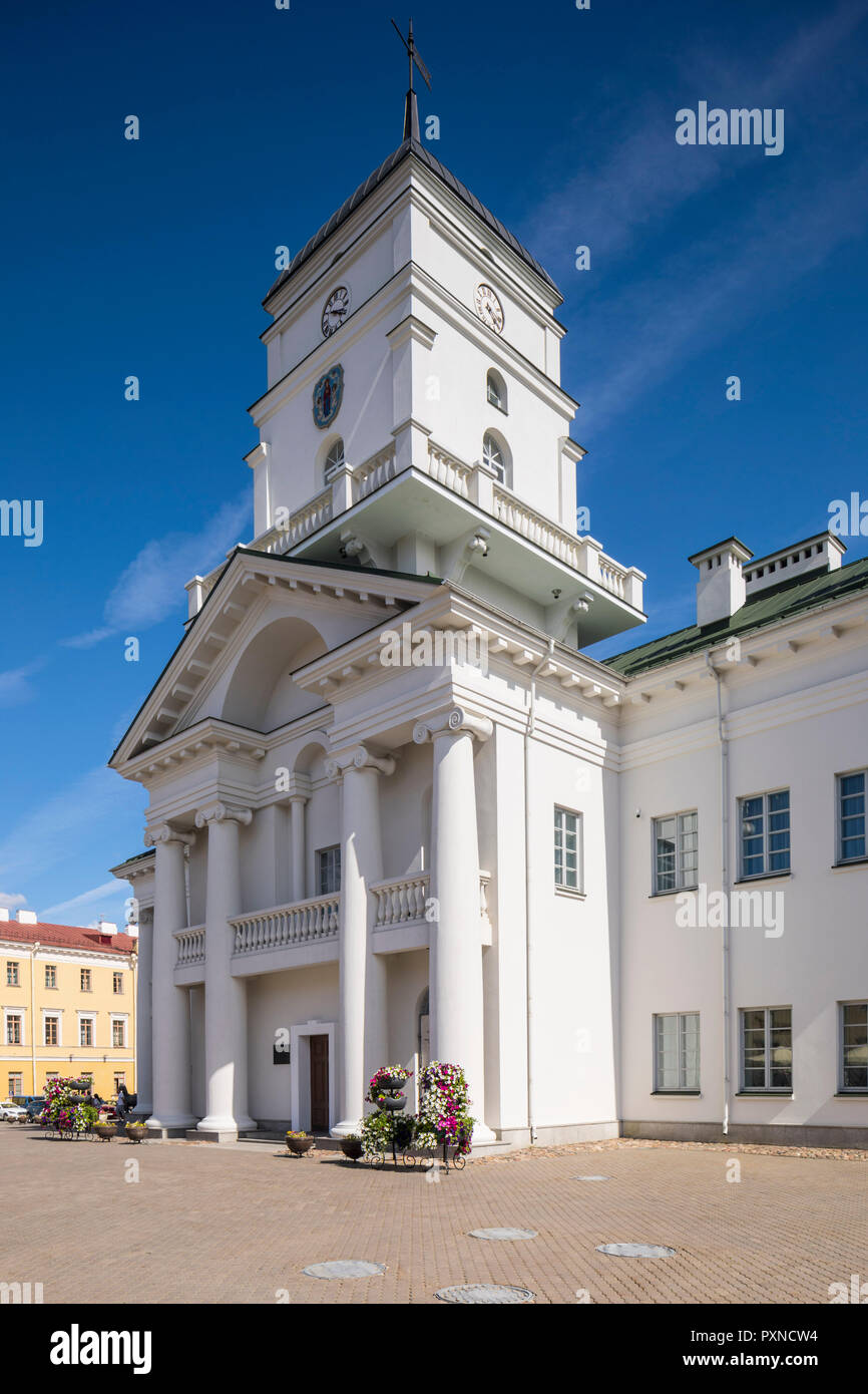 Ayuntamiento, el casco antiguo de la ciudad, Trinity suburbio, Minsk, Bielorrusia Foto de stock
