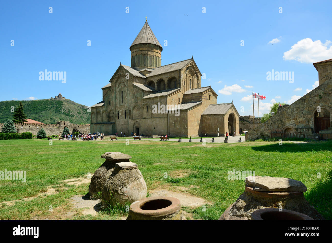 La Catedral de Svetitskhoveli (Catedral de la vida Pilar) completado entre el 4 y el 11 siglos. Un sitio de Patrimonio Mundial de la UNESCO. Mtskheta, la capital histórica de Georgia. Cáucaso Foto de stock