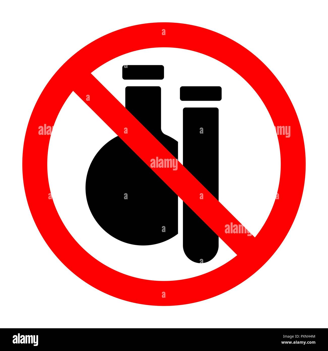 Las sustancias químicas prohibidas parada signo de prohibición