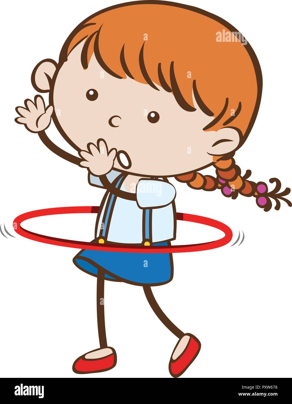 Una niña jugando Hula Hoop ilustración Imagen Vector de stock - Alamy