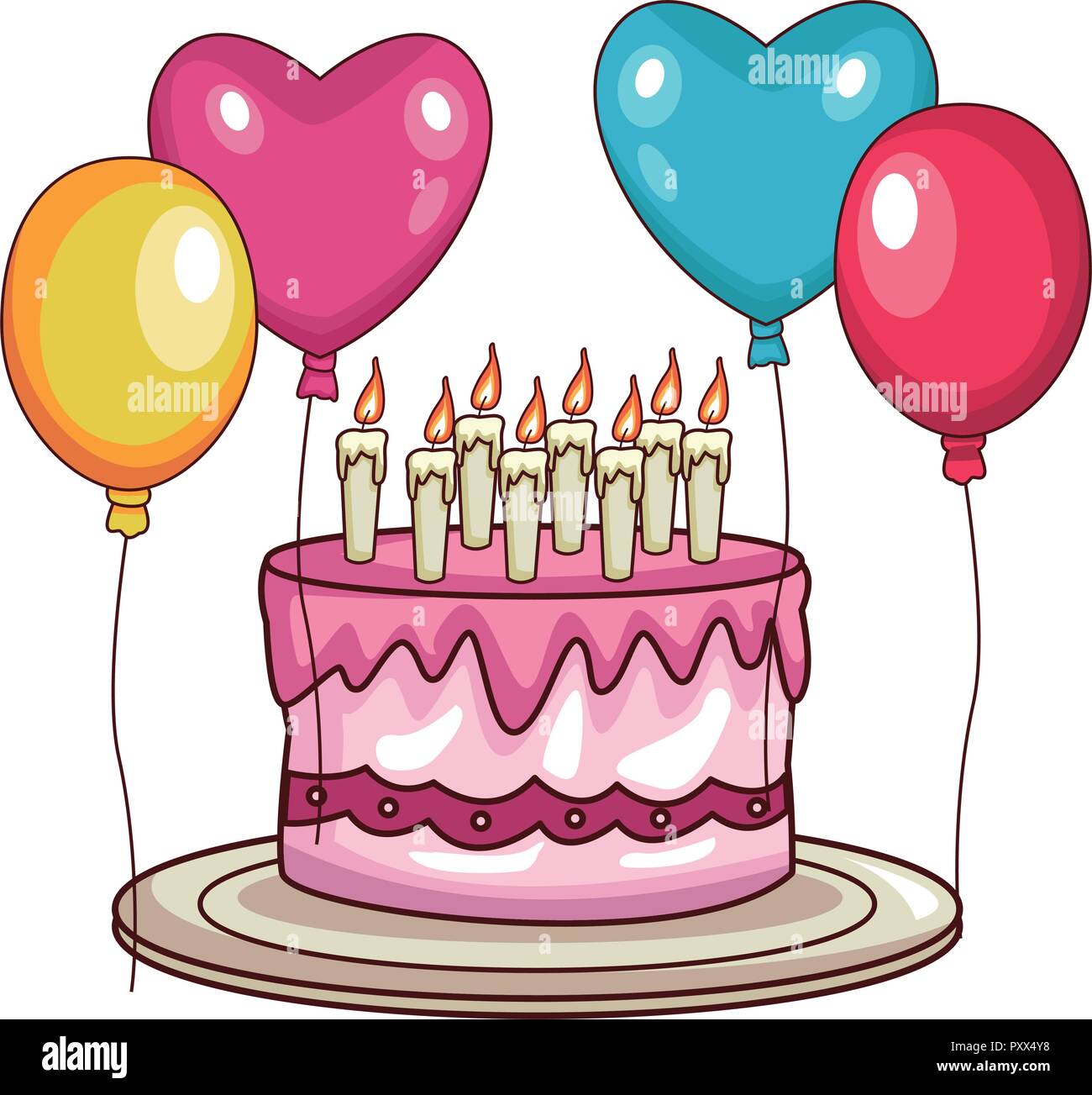 Feliz cumpleaños dibujos animados Imagen Vector de stock - Alamy
