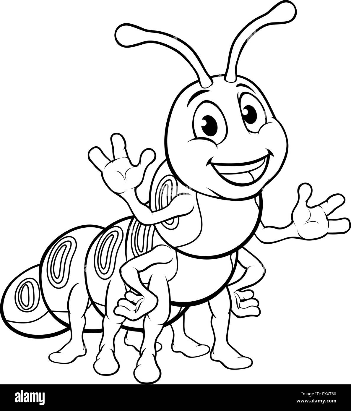 Larva cartoon character Imágenes de stock en blanco y negro - Alamy