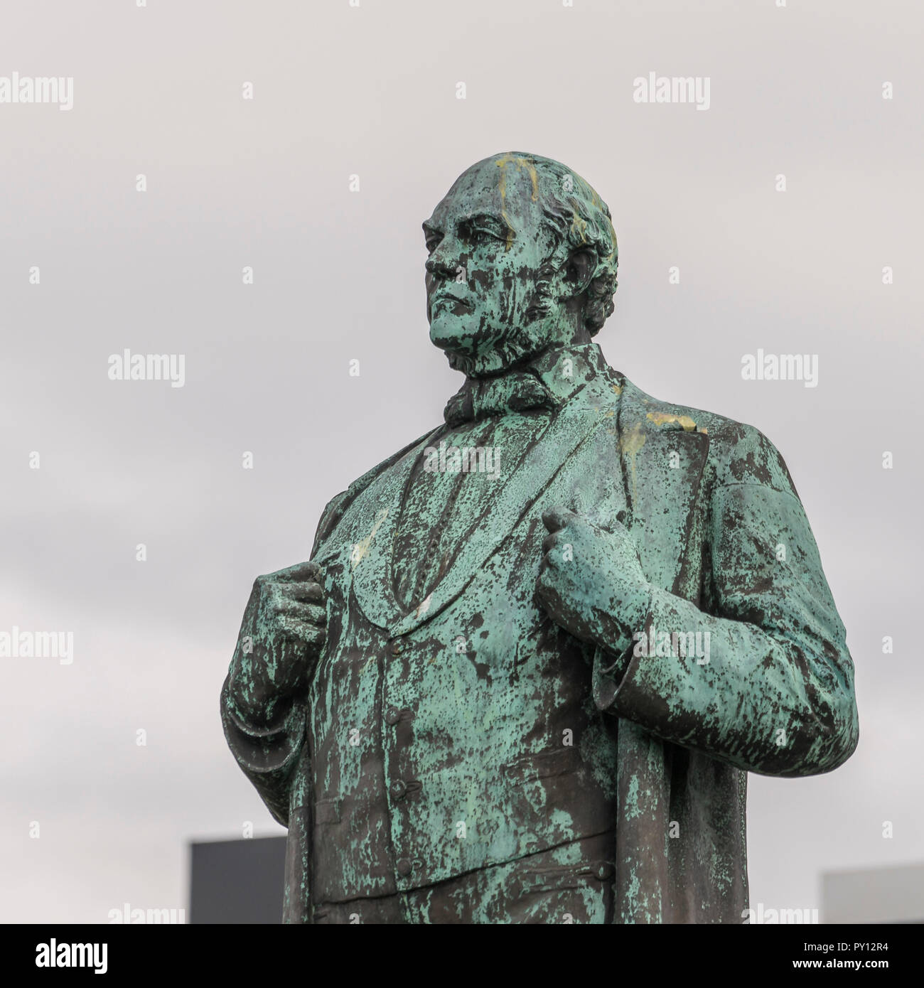 Estatua de Jon Sigurdsson, activista político, el día de la independencia de Islandia, Reykjavik, Iceland Foto de stock