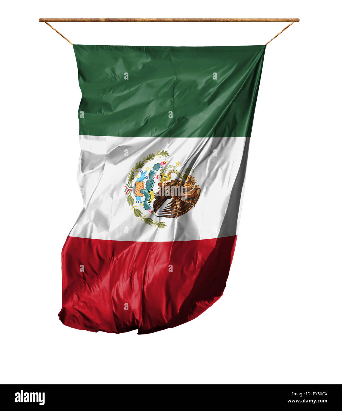 La bandera de México. Vertical bandera.aislado sobre un fondo blanco  Fotografía de stock - Alamy