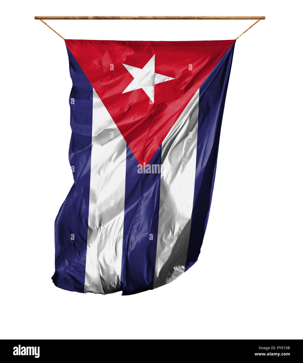 Bandera de Cuba. Vertical bandera.aislado sobre un fondo blanco Fotografía  de stock - Alamy