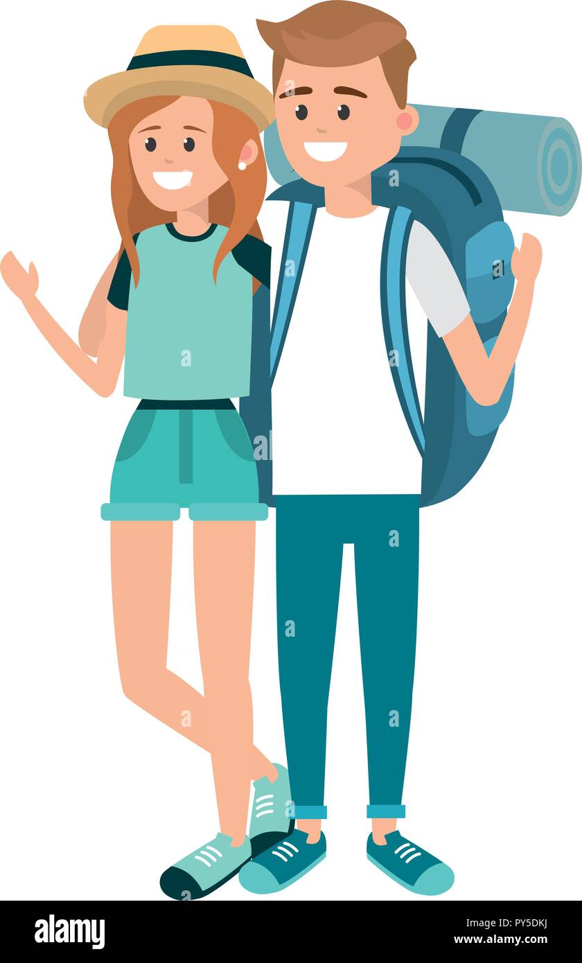 Pareja de turistas caricaturas Imagen Vector de stock - Alamy Pareja de turistas caricaturas Imagen Vector de stock - Alamy