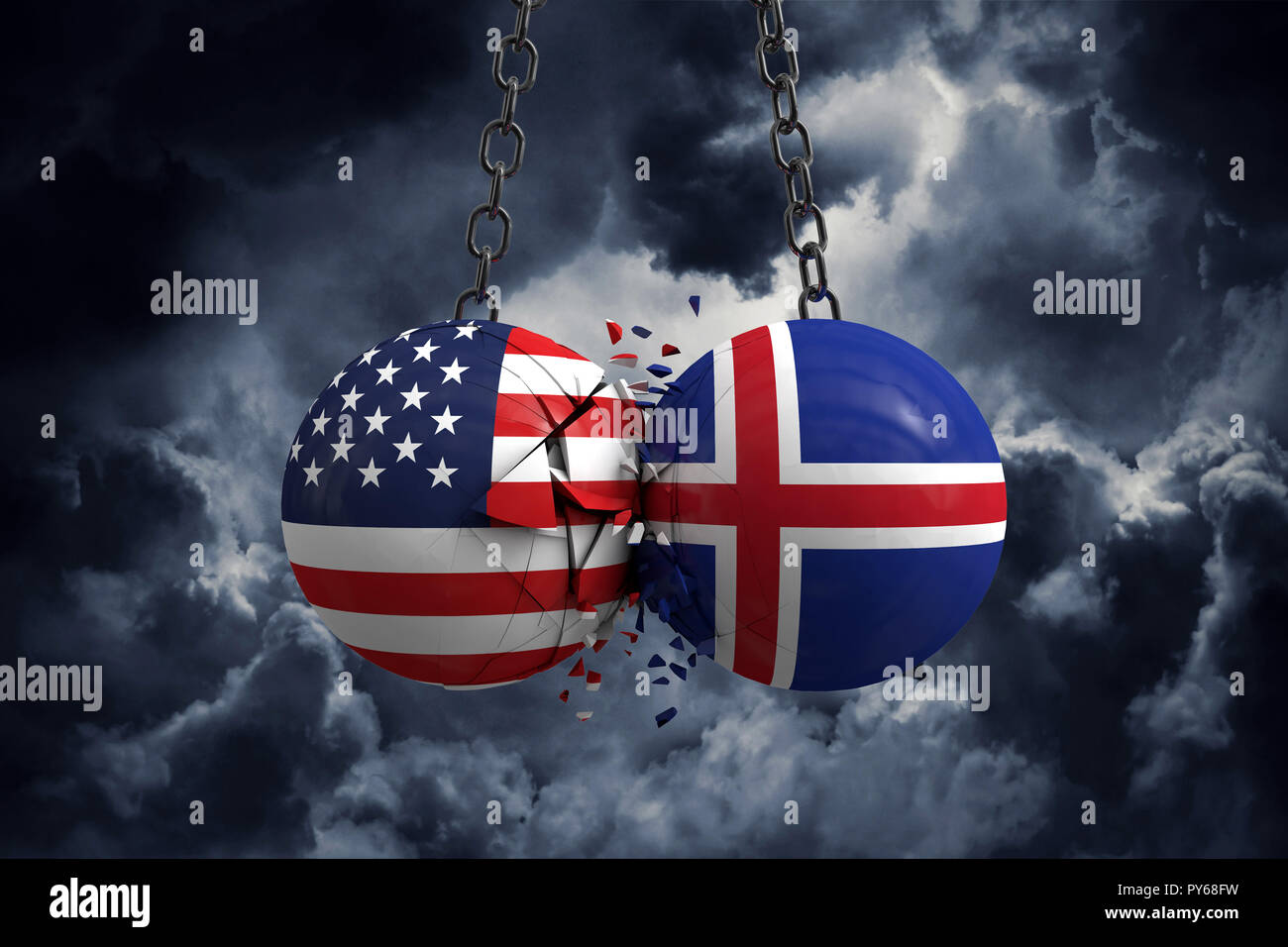 Relación De Conflicto Entre Estados Unidos E Islandia Concepto De Acuerdo De Libre Comercio 3d 9242