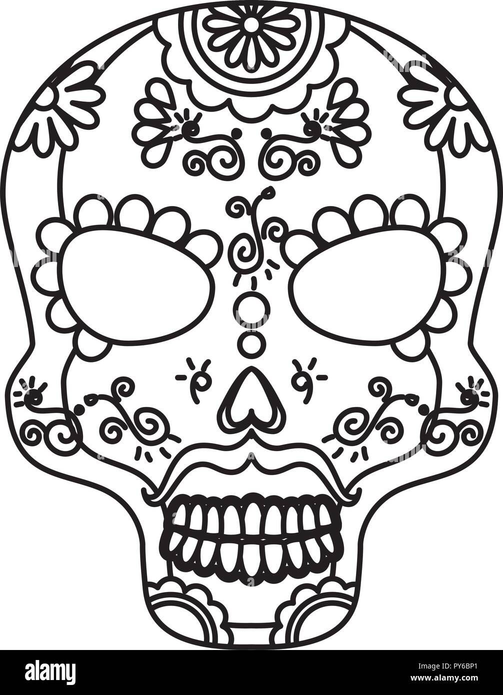 Máscara de la santa muerte, diseño de ilustraciones vectoriales Imagen  Vector de stock - Alamy