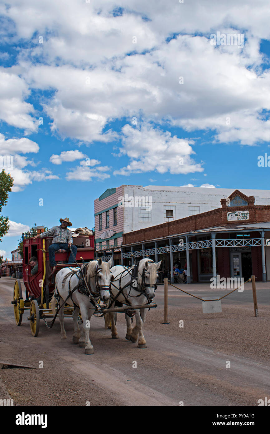 Allen Street Stagecoach. Tombstone Arizona, EE.UU. Foto de stock