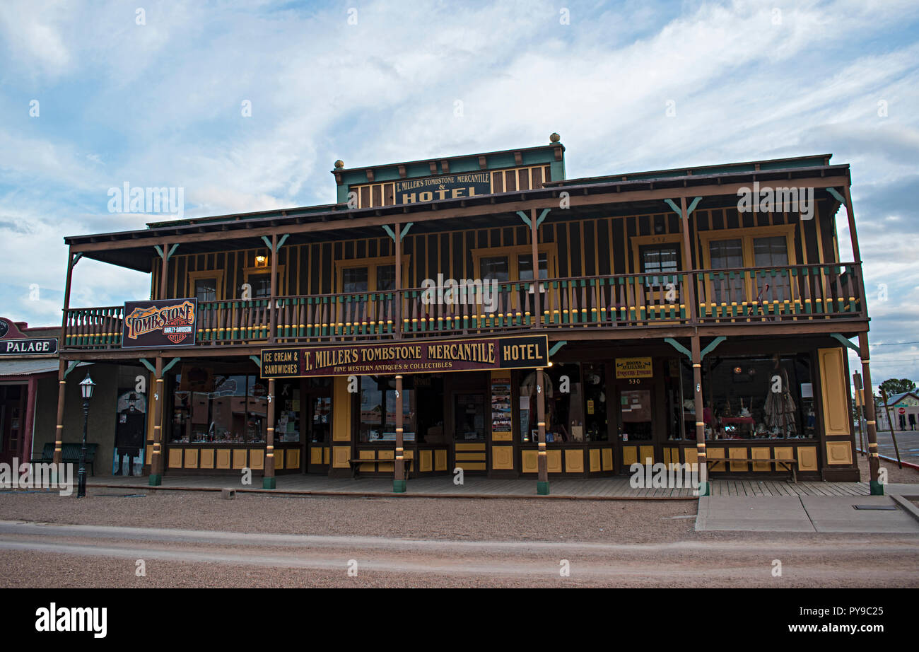 T. Miller's Mercantile. Tombstone Arizona, EE.UU. Foto de stock