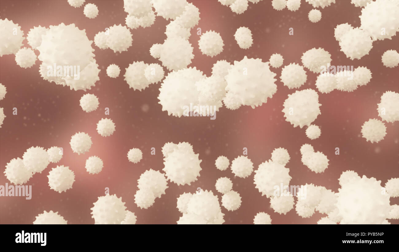 Ilustración 3D de glóbulos blancos Foto de stock