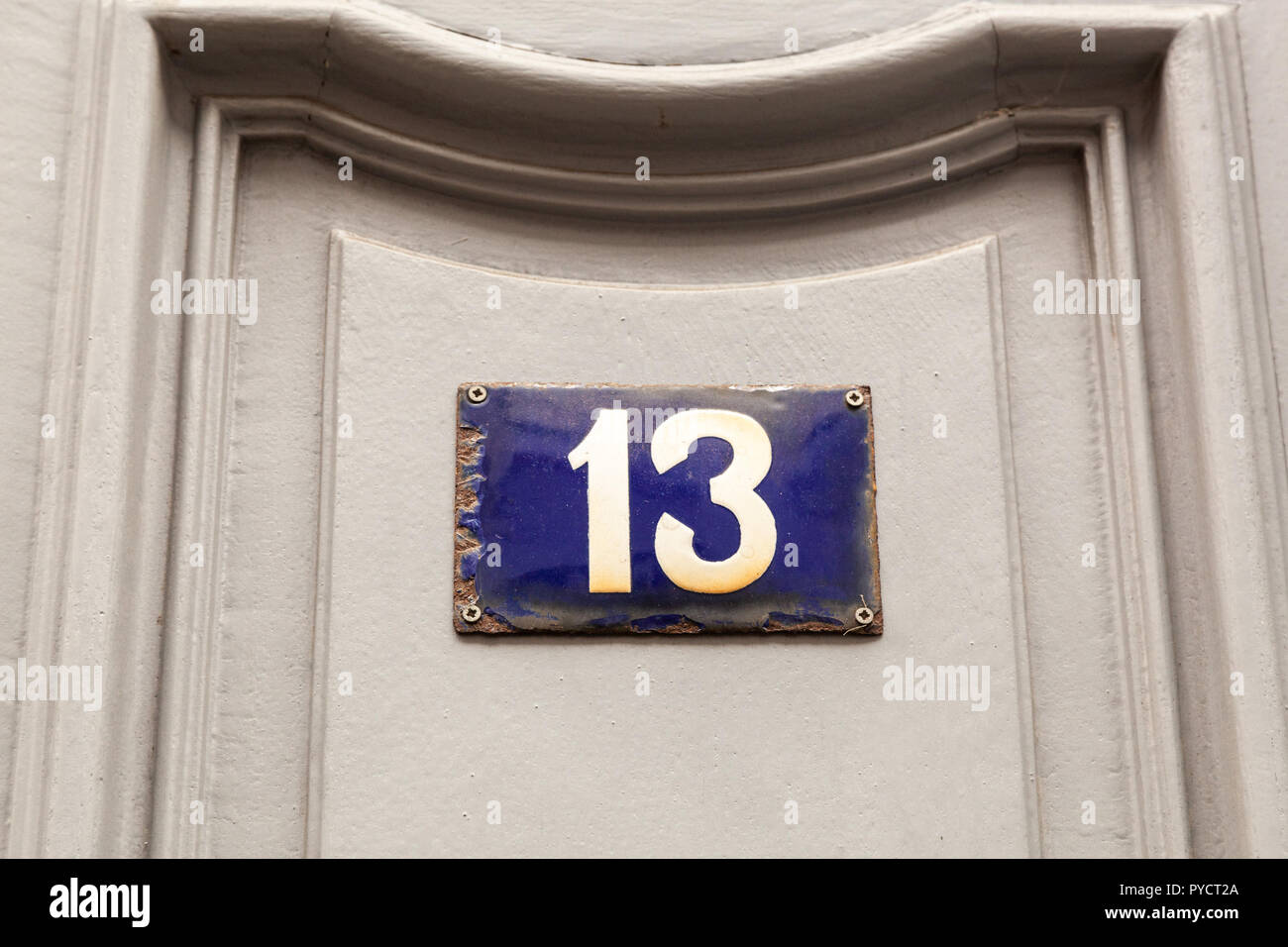 Puerta de Esmalte Pequeño Estilo Antiguo número 17 Número De Casa Cartel Placa Señal