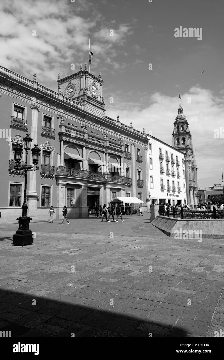 El Palacio Municipal o ayuntamiento en León, Guanajuato, México; el asiento del gobierno local. Foto de stock