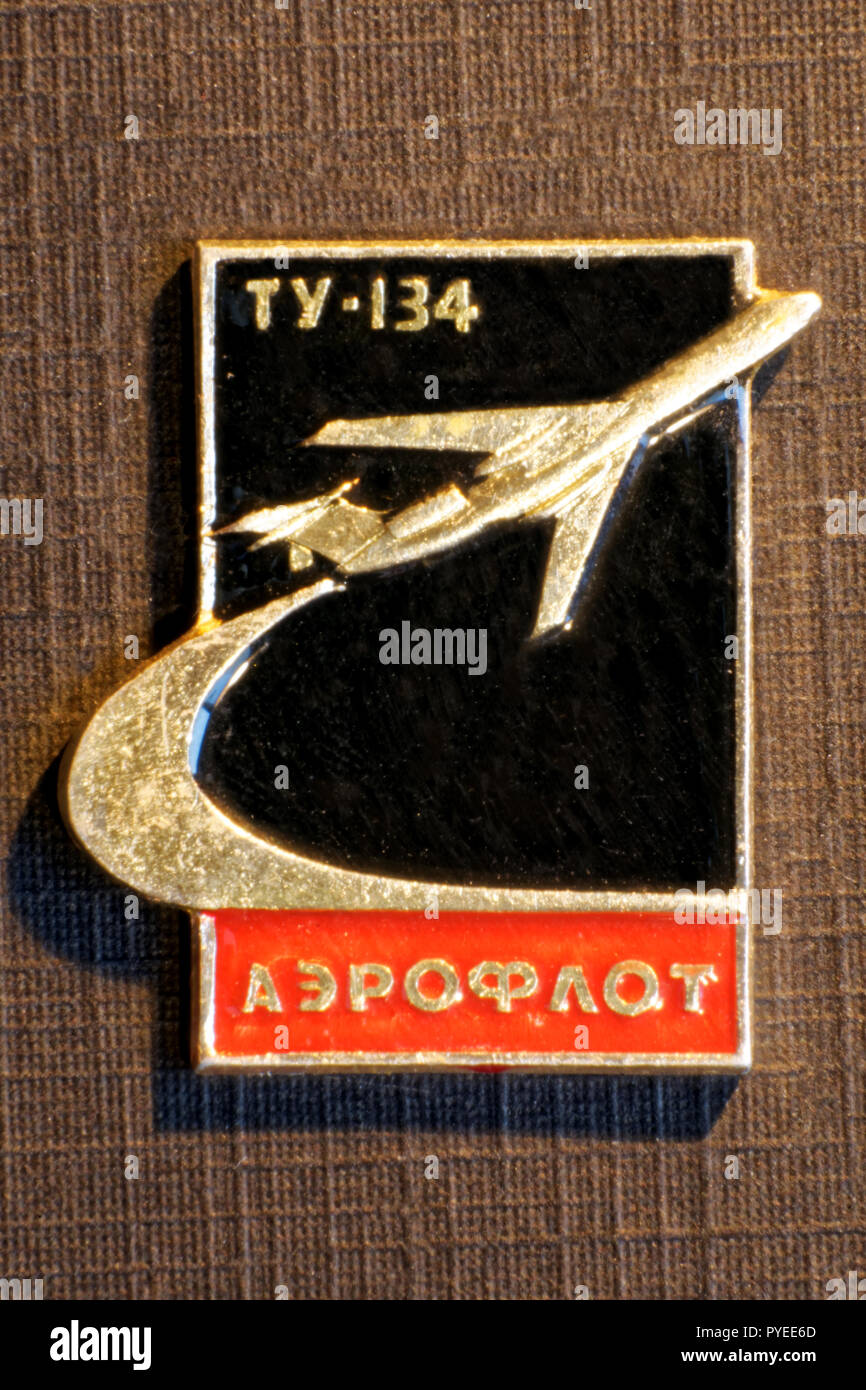 Foto insignia TU-134 de aeroflot Foto de stock