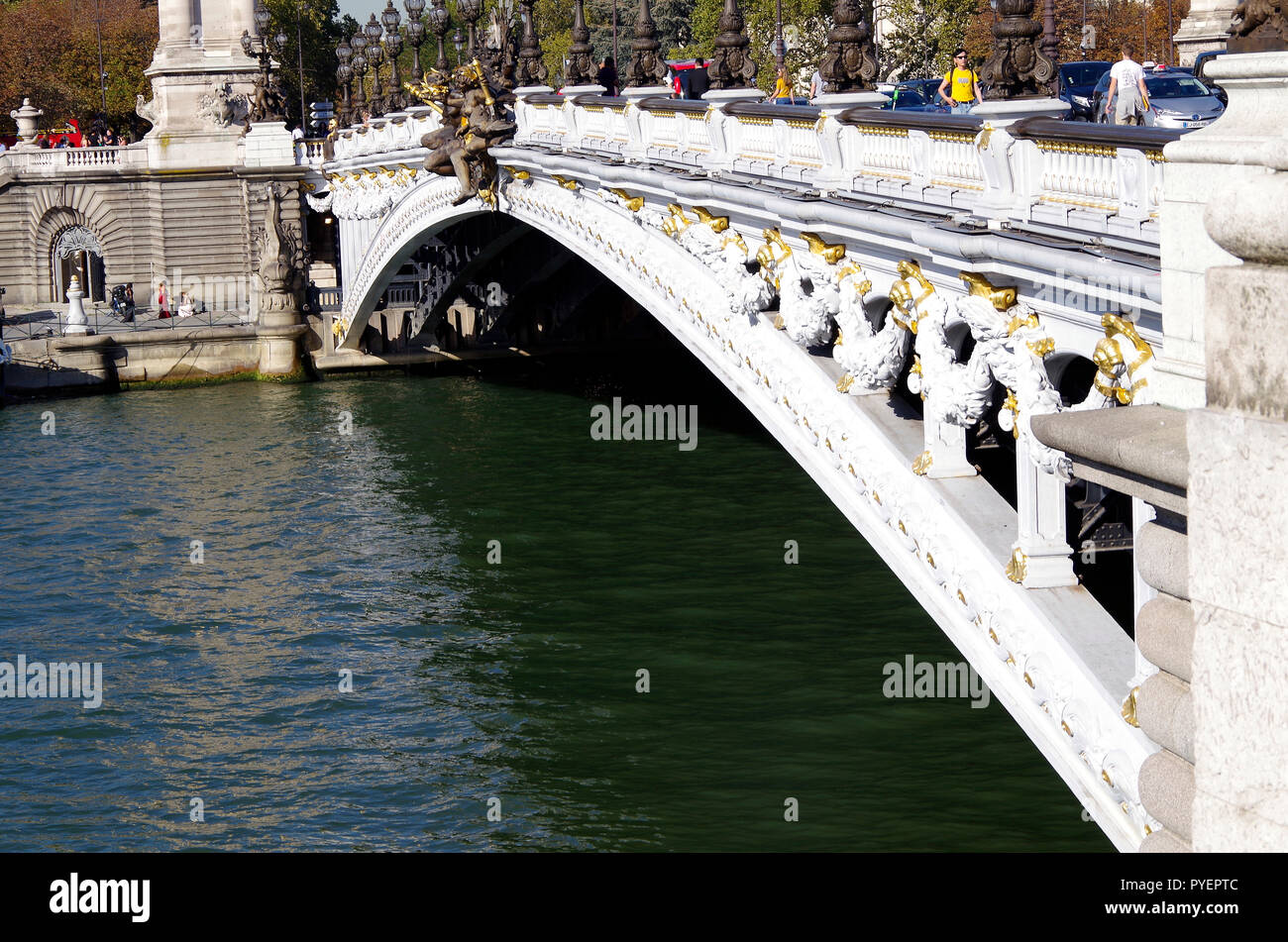 París, Francia. El Grand Palais, el Petit Palais y el puente Alejandro III, establecidas en un plan formal formado en el sitio de la Exposición Universal. Foto de stock