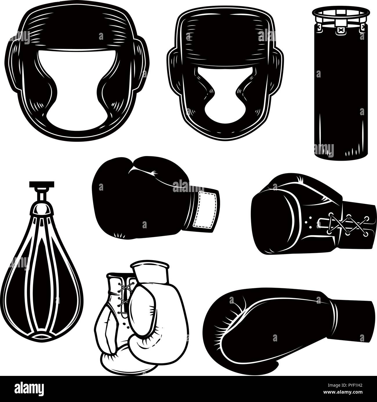 Icono de boxeador. hombre con guantes de boxeo y casco. signo de luchador