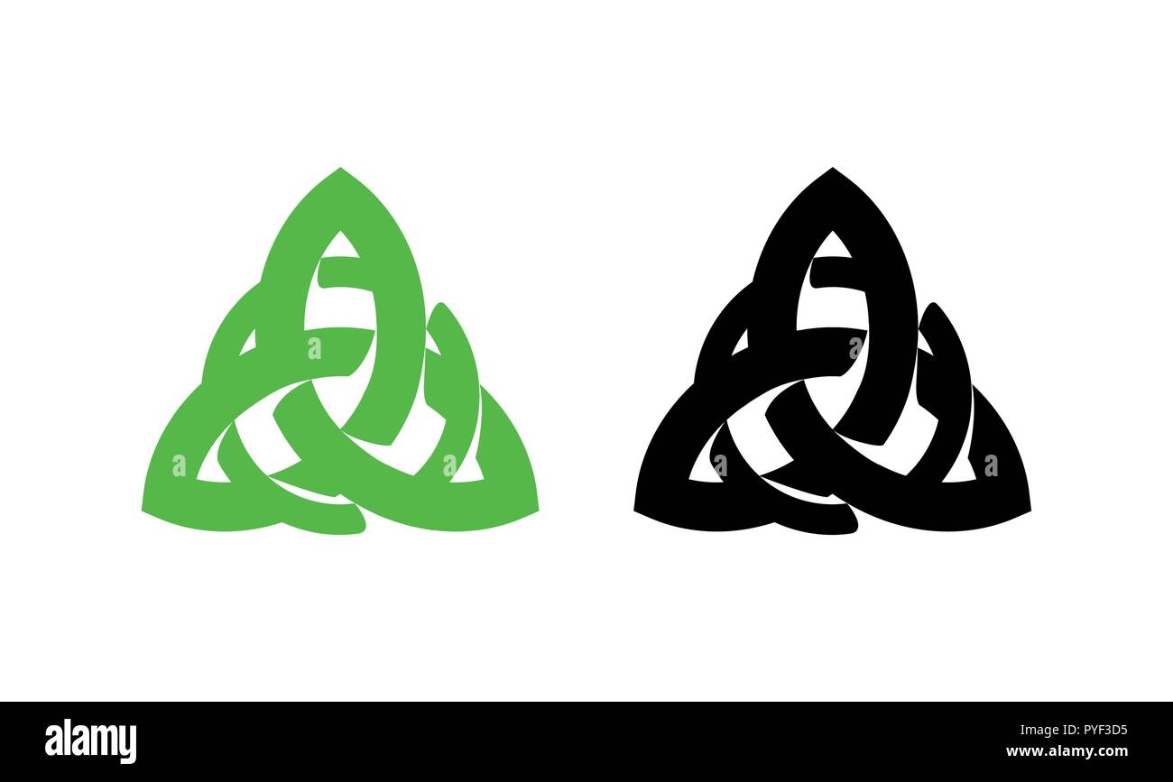 Triquetra símbolo pagano wiccan de Charmed aislado sobre fondo blanco. Ilustración vectorial de signo celta. Ilustración del Vector
