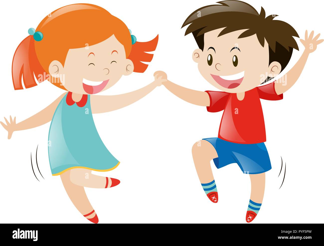 Feliz chico y chica bailando ilustración Imagen Vector de stock Alamy