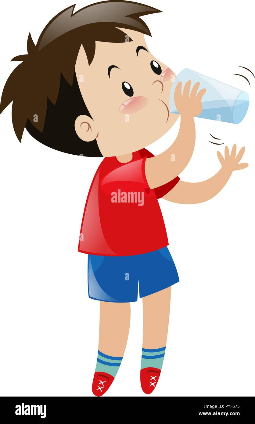 Niño bebiendo agua Imágenes vectoriales de stock - Alamy