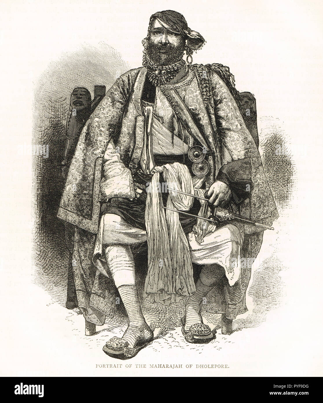 Maharaj Rana de Dholpur, India. Maharajá Bhagwant Singh, circa 1870 Foto de stock