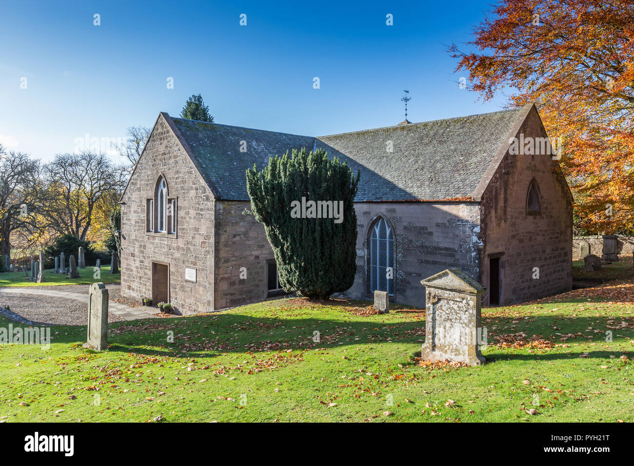 El Scone antigua iglesia en la aldea de Scone en Perth y Kinross, Escocia, Reino Unido Foto de stock