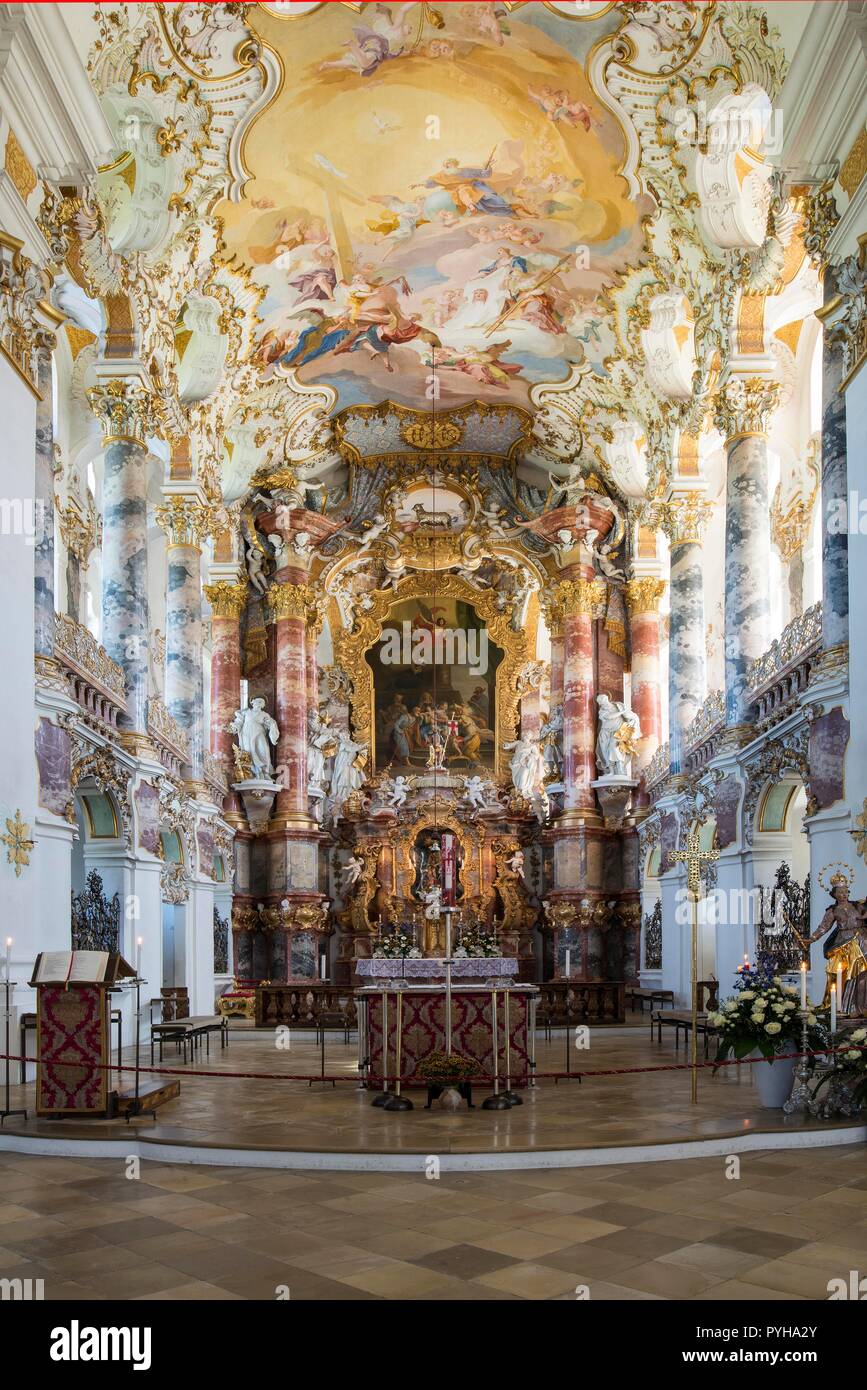 Alemania, Wies. La iglesia barroca de Wies en Baviera pertenece con sus  hermosas pinturas al sitio del Patrimonio Mundial de la UNESCO Fotografía de  stock - Alamy