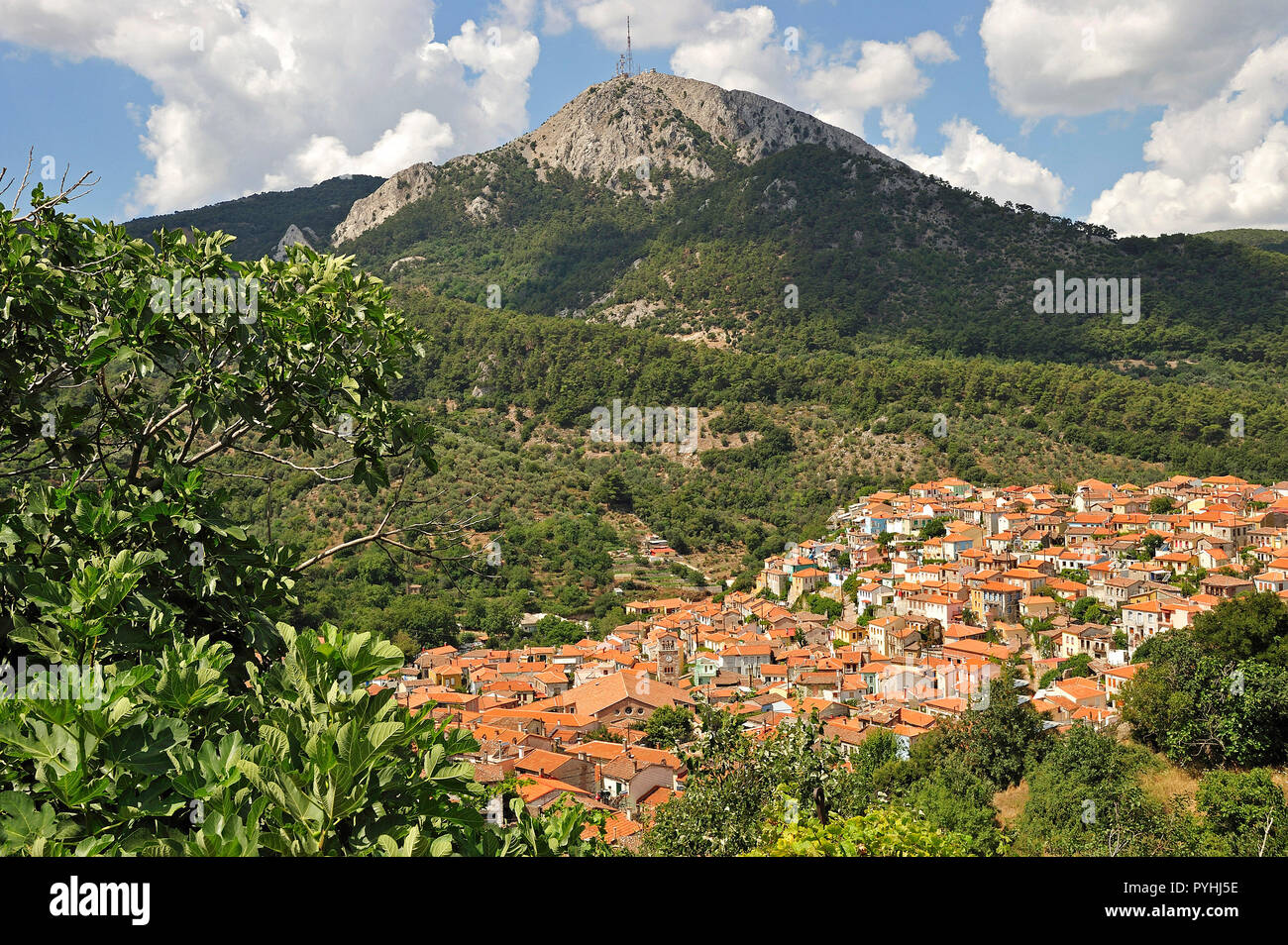 Grecia, Lesbos Mountain Village Agiassos Foto de stock