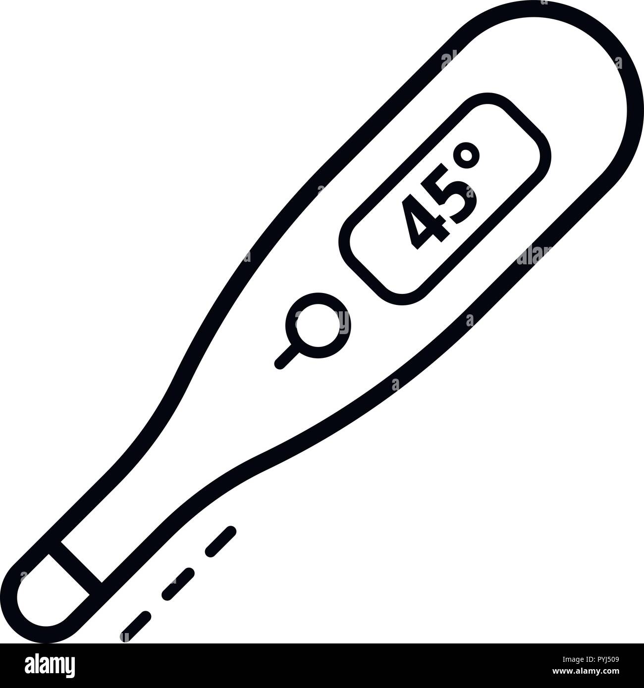 Icono de termómetro de alta temperatura, el estilo de esquema Imagen Vector  de stock - Alamy