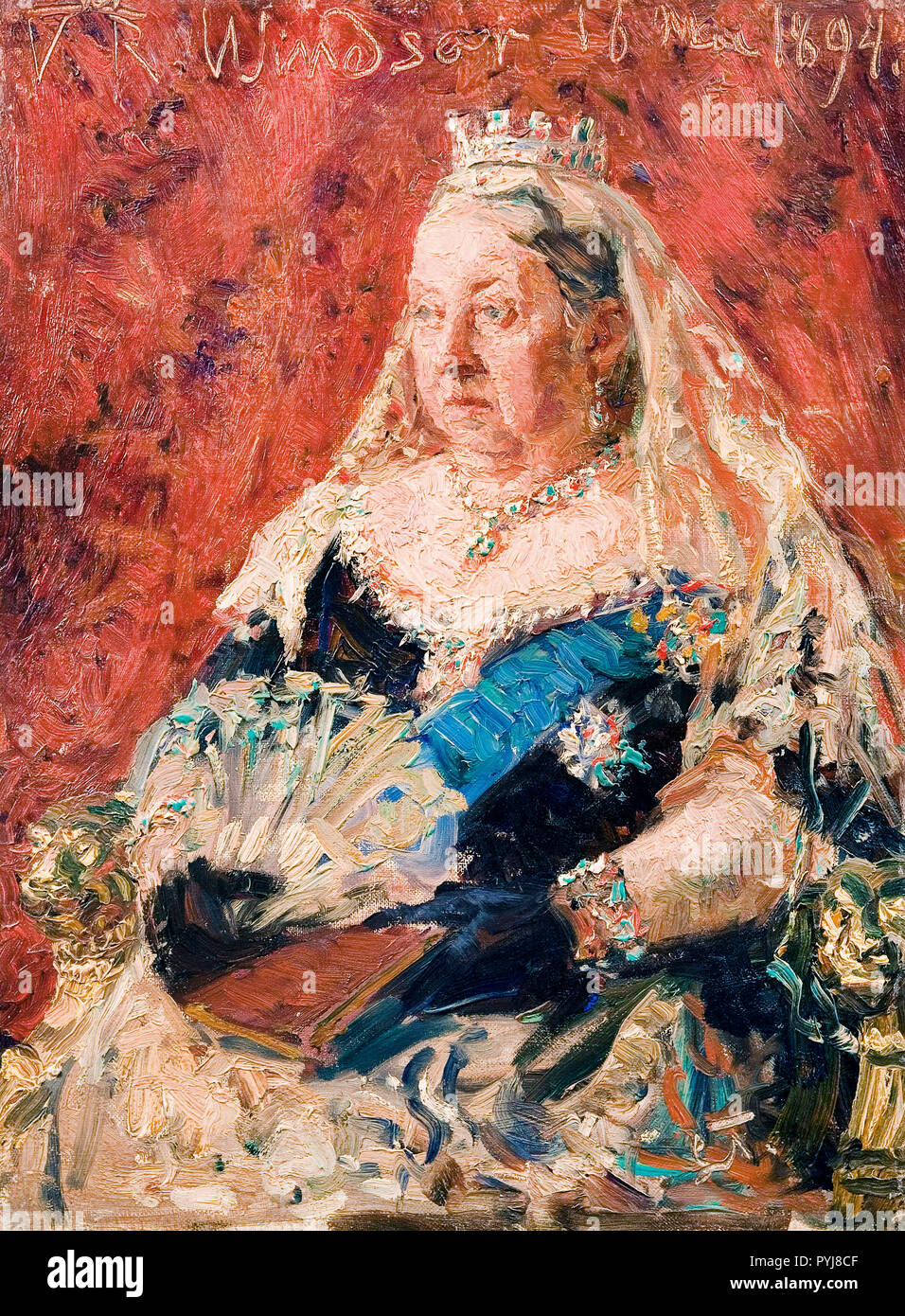 Laurits Tuxen, retrato de la Reina Victoria de 1894 Óleo sobre lienzo, La Colección Hirschsprung, Copenhague, Dinamarca. Foto de stock