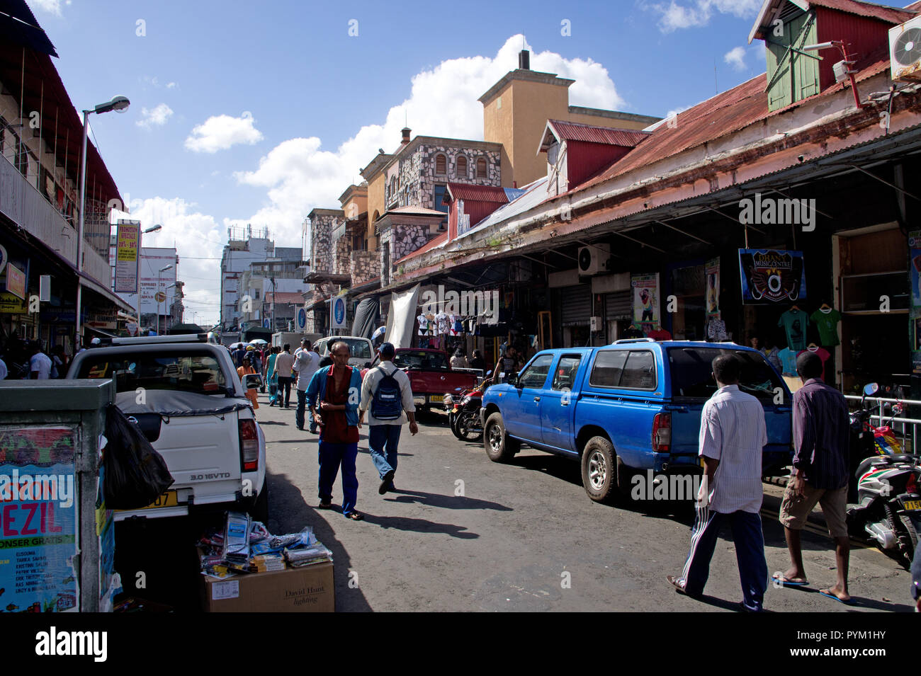 Escenas de calle en Port Louis, Mauricio Foto de stock