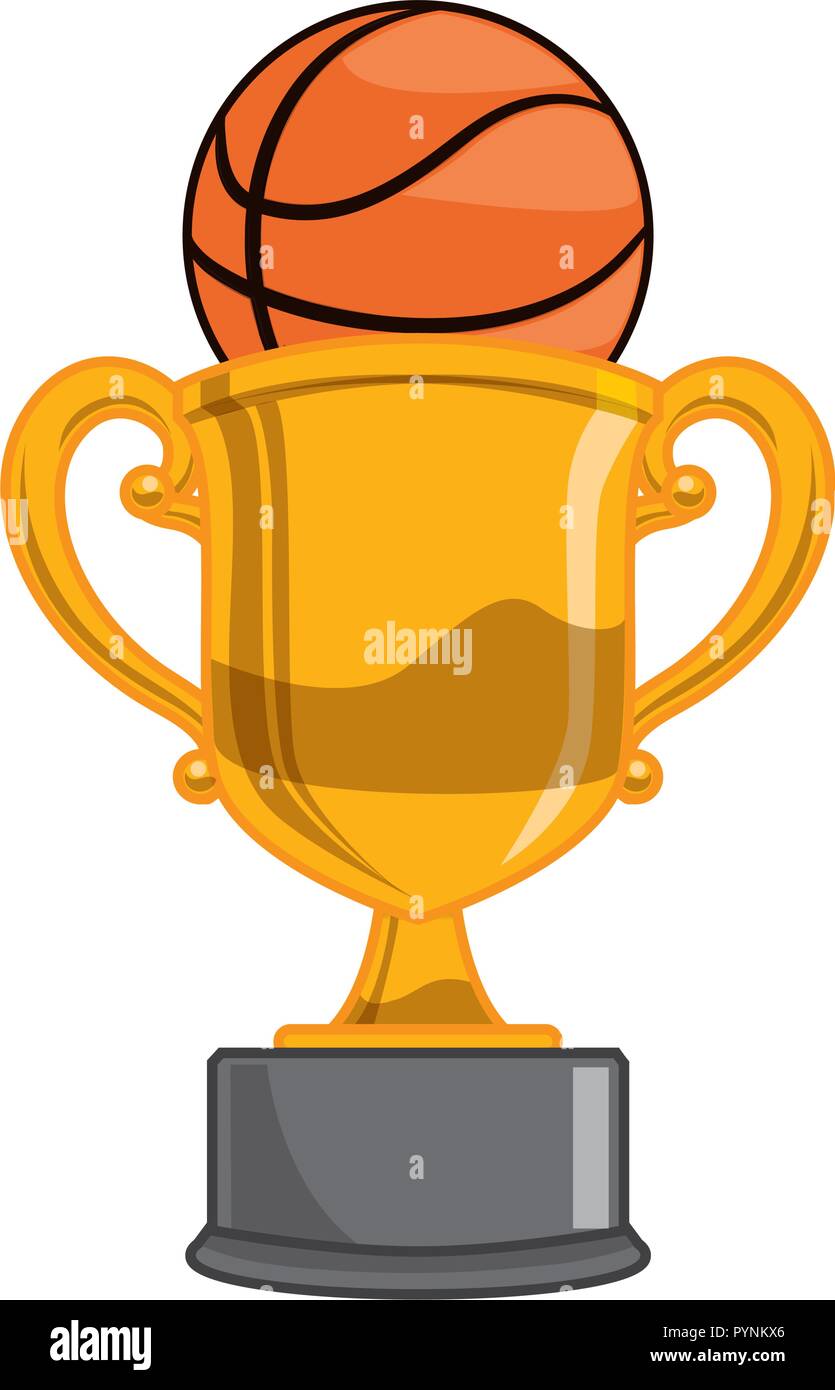 Premio copa con balón de baloncesto diseño ilustración vectorial Imagen  Vector de stock - Alamy