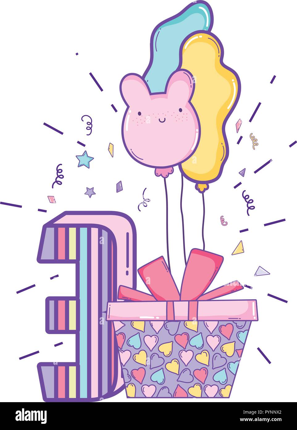 Dibujos Animados De Cumpleanos Para Ninos Imagen Vector De Stock Alamy