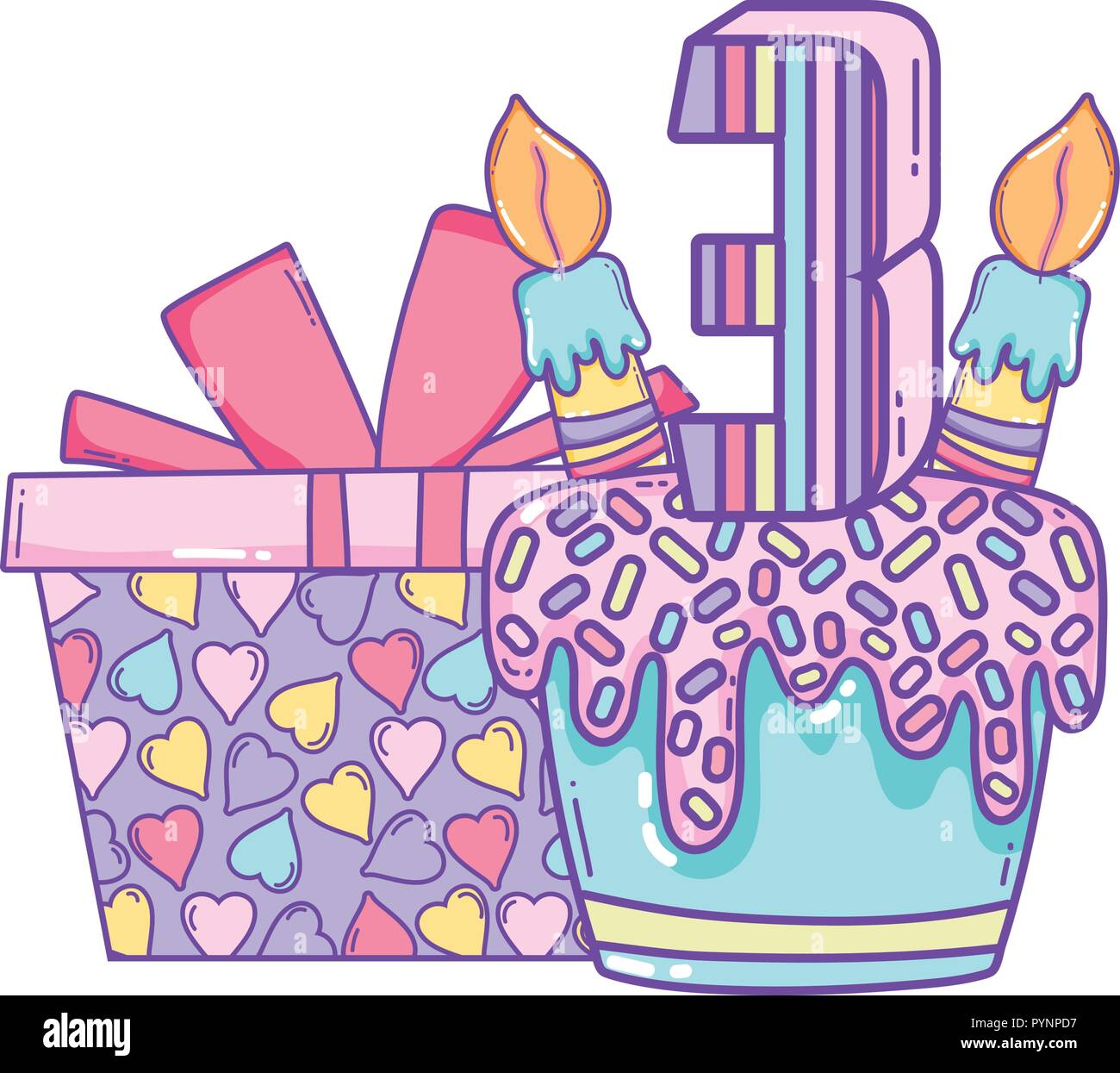 Dibujos animados de cumpleaños para niños Imagen Vector de stock - Alamy