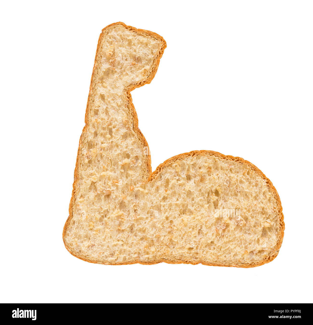 El pan de trigo entero icono fuerte sobre fondo blanco, la dieta y el fuerte concepto Foto de stock