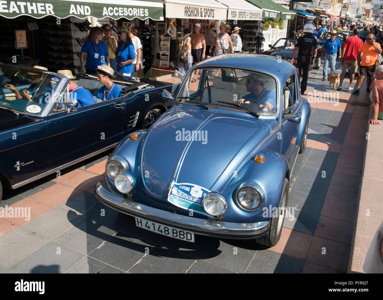 Volkswagen Beetle clásico. Reunión de coches clásicos en Torremolinos, Málaga, España. Foto de stock